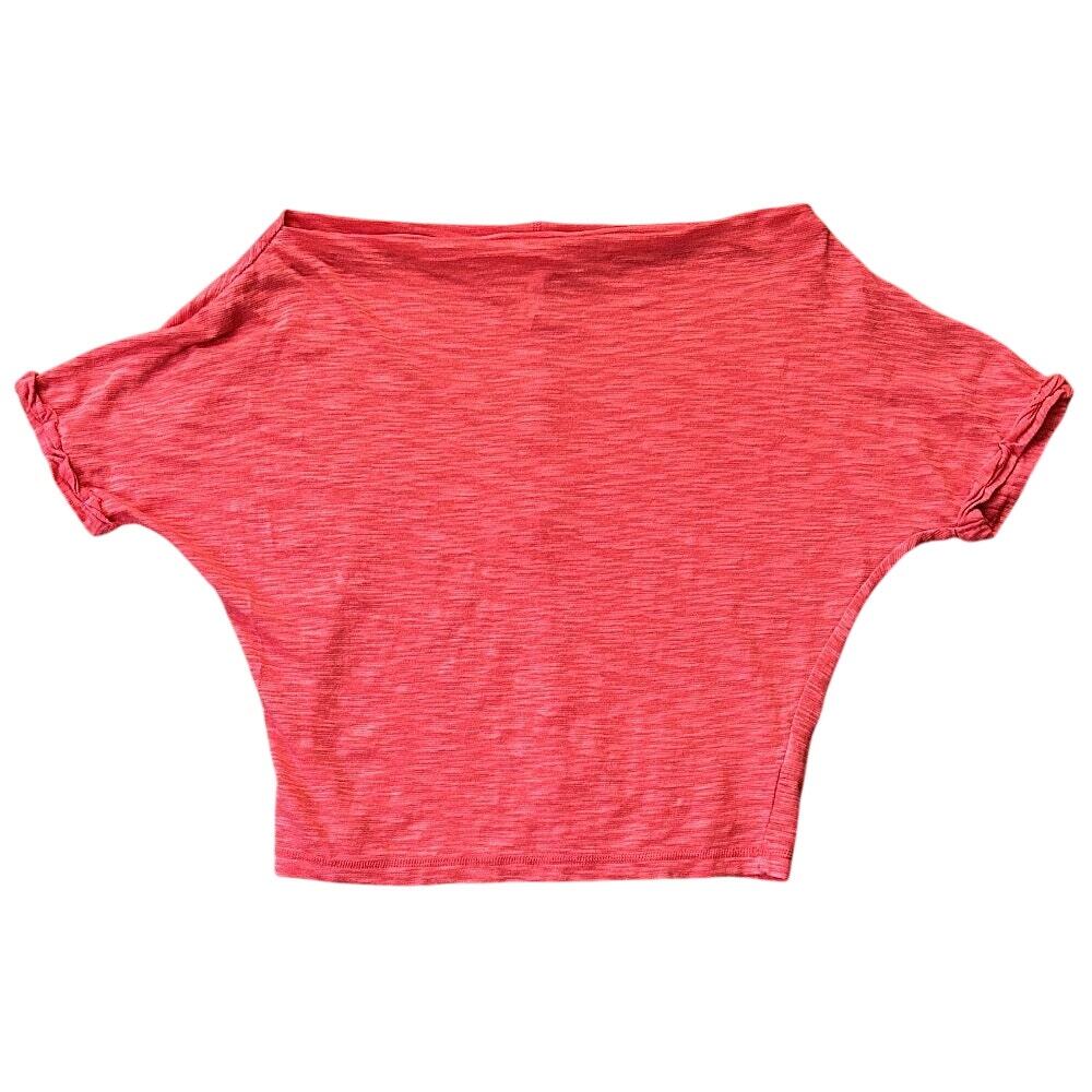 Wishlist Wide Boat Neck Woven Dolman Sleeve Orange Top Medium